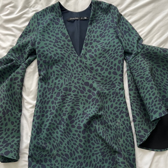 Backstage Green Leopard Print Mini Dress - Picture 1 of 4